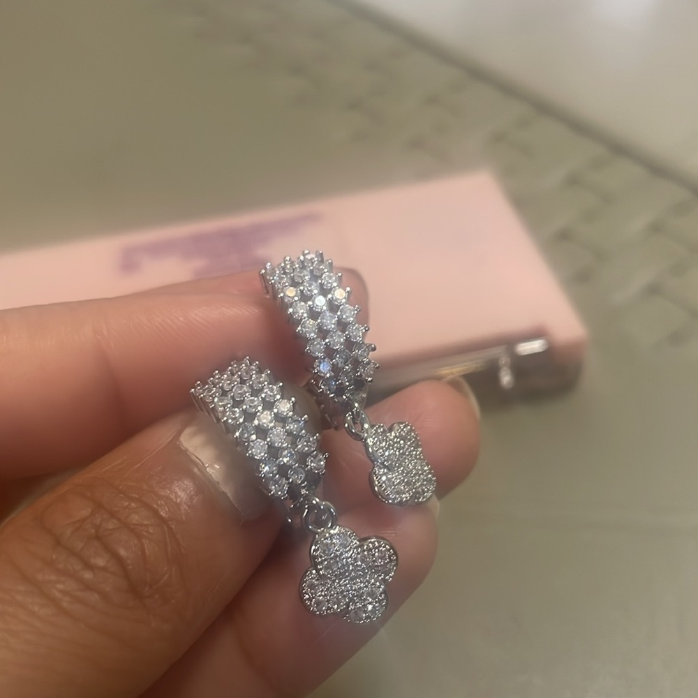 Swarovski silver chucky hoops